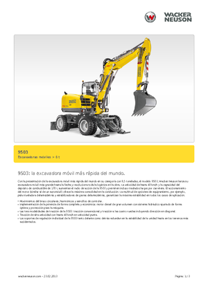 Колесни екскаватори Neuson 9503