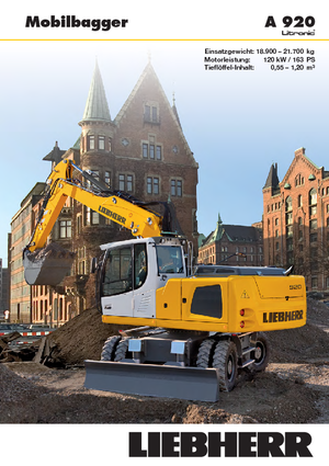 Колесни екскаватори Liebherr A 920 Litronic