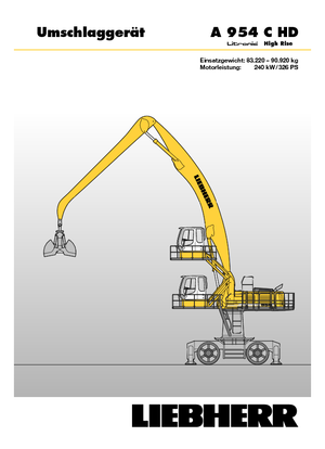 Колесни екскаватори Liebherr A 954 C HD Litronic High Rise