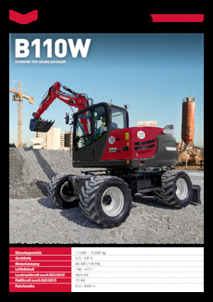 Колесни екскаватори Yanmar B110W