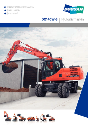 Колесни екскаватори Doosan DX140W-3