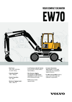 Колесни екскаватори Volvo EW70