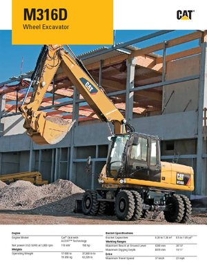 Колесни екскаватори Caterpillar M316D Mono