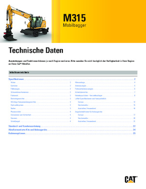 Колесни екскаватори Caterpillar M315