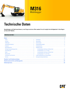 Колесни екскаватори Caterpillar M316