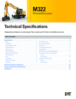 Колесни екскаватори Caterpillar M322
