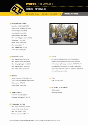 Колесни екскаватори PowerPlus PP130W-IX 