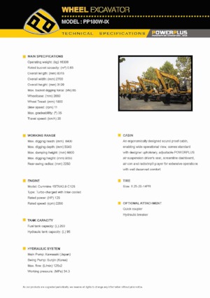 Колесни екскаватори PowerPlus PP180W-IX