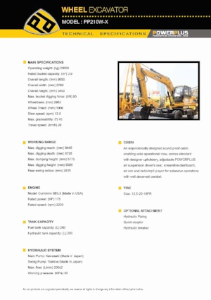 Колесни екскаватори PowerPlus PP210W-X