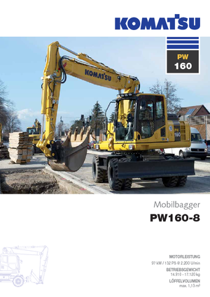 Колесни екскаватори Komatsu PW160-8