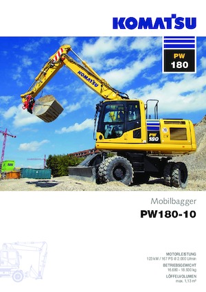 Колесни екскаватори Komatsu PW180-10