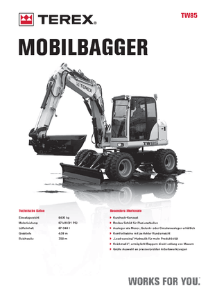 Колесни екскаватори Terex TW 85