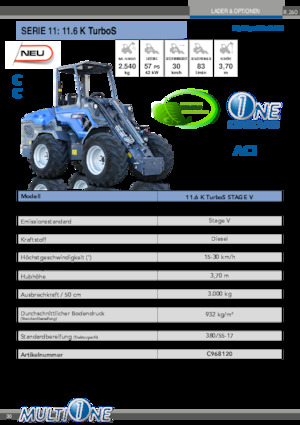 Колесни товарачи Multione 11.6 K TurboS