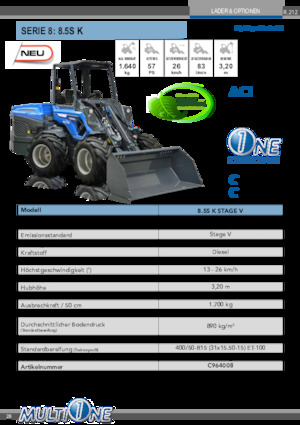 Колесни товарачи Multione 8.5 K 
