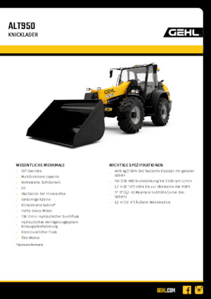Колесни товарачи Gehl ALT950