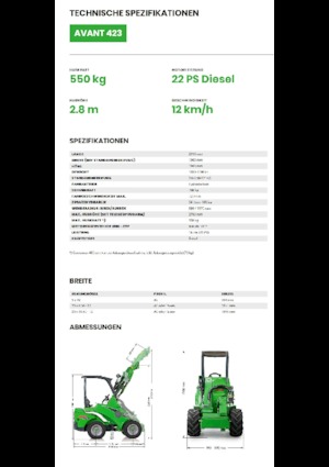 Колесни товарачи Avant Tecno Avant 423