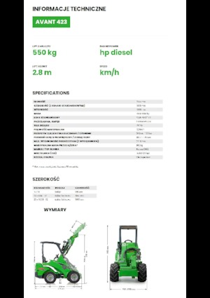 Колесни товарачи Avant Tecno Avant 423