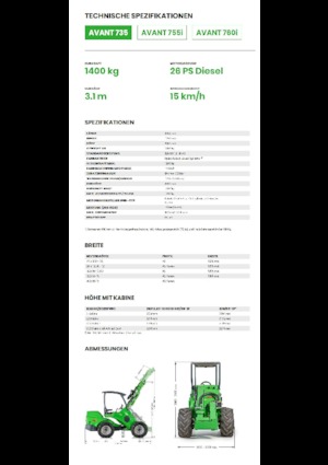 Колесни товарачи Avant Tecno Avant 735