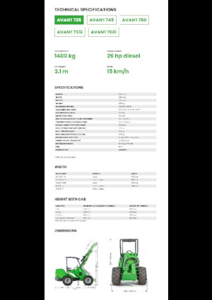 Колесни товарачи Avant Tecno Avant 735