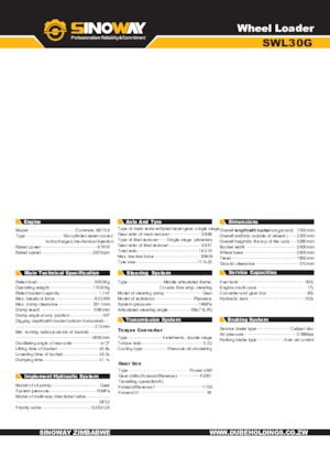Колесни товарачи Sinoway SWL30G 