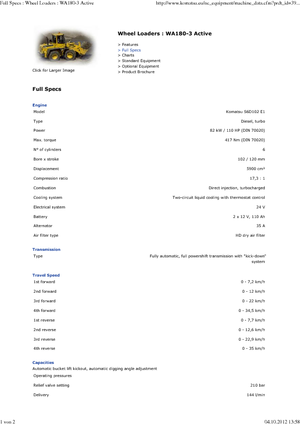 Колесни товарачи Komatsu WA180 active