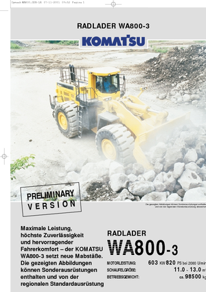 Колесни товарачи Komatsu WA800-3