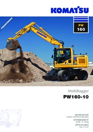 Колесни екскаватори Komatsu PW160-10