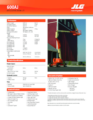 Колесни повдигачи с подвижна стрела JLG 600AJ