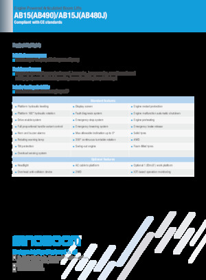 Колесни повдигачи с подвижна стрела Sinoboom AB15J