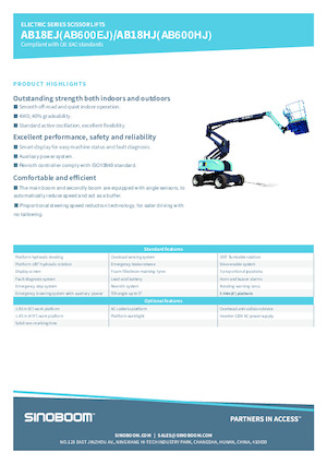Колесни повдигачи с подвижна стрела Sinoboom AB18HJ 