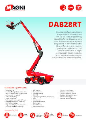 Колесни повдигачи с подвижна стрела MAGNI DAB28RT
