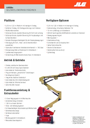 Колесни повдигачи с подвижна стрела JLG E400AN
