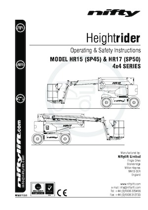 Колесни повдигачи с подвижна стрела Niftylift Height Rider 15 E