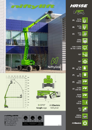 Колесни повдигачи с подвижна стрела Niftylift HR15E