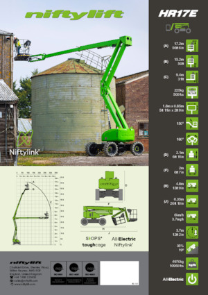 Колесни повдигачи с подвижна стрела Niftylift HR17E