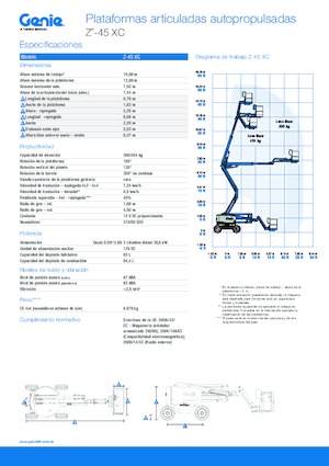 Колесни повдигачи с подвижна стрела Genie Z™-45 XC