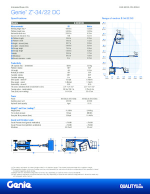 Колесни повдигачи с подвижна стрела Genie Z-34/22 DC