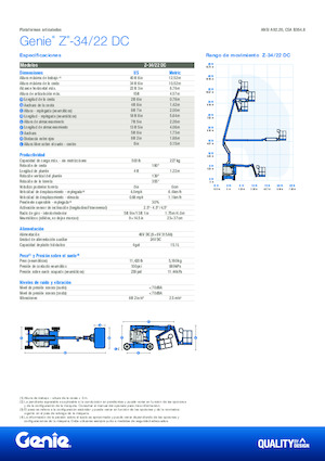 Колесни повдигачи с подвижна стрела Genie Z-34/22 DC