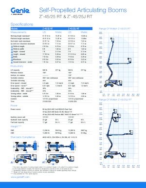 Колесни повдигачи с подвижна стрела Genie Z-45/25 RT