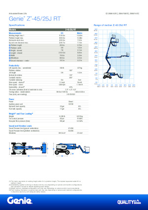 Колесни повдигачи с подвижна стрела Genie Z-45/25J RT