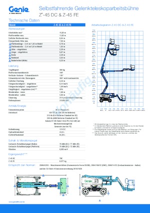 Колесни повдигачи с подвижна стрела Genie Z-45 DC