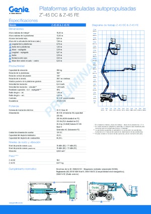 Колесни повдигачи с подвижна стрела Genie Z-45 DC