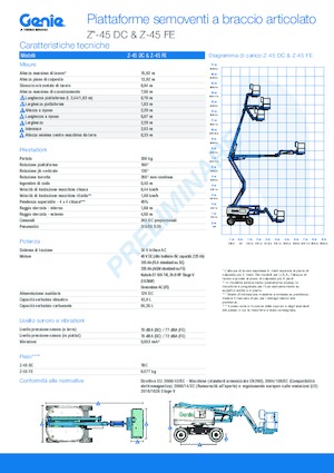 Колесни повдигачи с подвижна стрела Genie Z-45 DC
