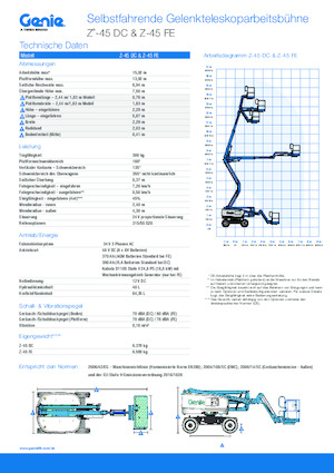 Колесни повдигачи с подвижна стрела Genie Z-45 FE