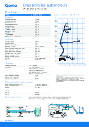 Колесни повдигачи с подвижна стрела Genie Z-45 FE