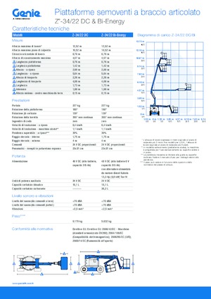 Колесни повдигачи с подвижна стрела Genie Z-34/22 DC