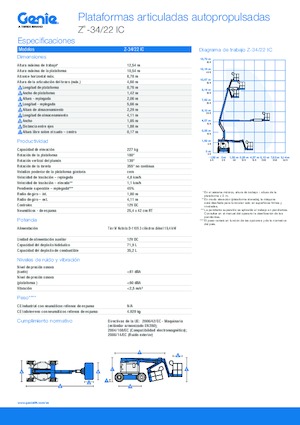 Колесни повдигачи с подвижна стрела Genie Z-34/22 IC