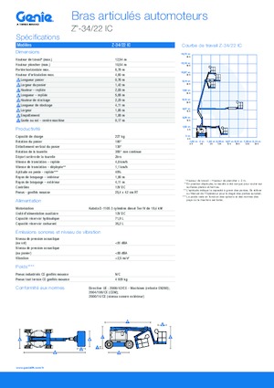 Колесни повдигачи с подвижна стрела Genie Z-34/22 IC