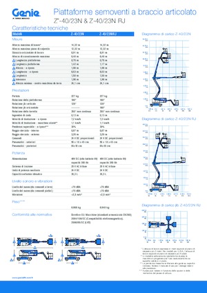 Колесни повдигачи с подвижна стрела Genie Z-40/23N