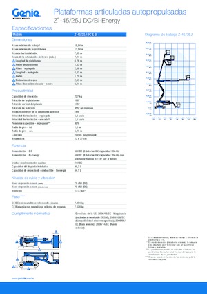 Колесни повдигачи с подвижна стрела Genie Z-45/25J DC